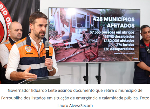 Governo do RS retira de decreto de calamidade cidade de prefeito que gravou ministro de Lula