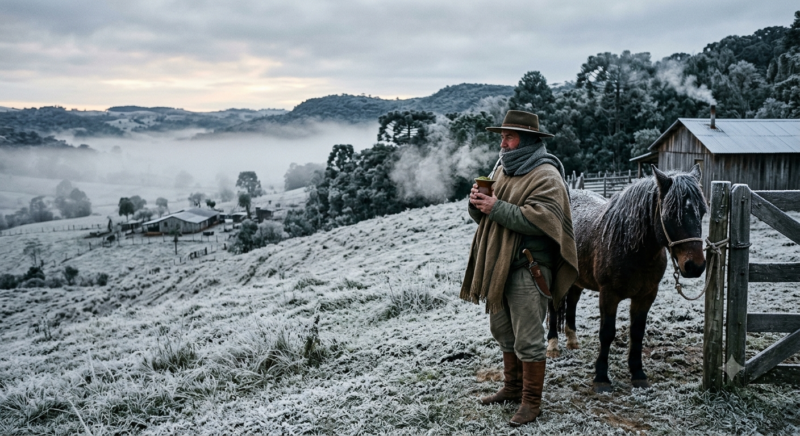RS enfrentará terça-feira de frio extremo e temperaturas negativas devido à massa de ar polar