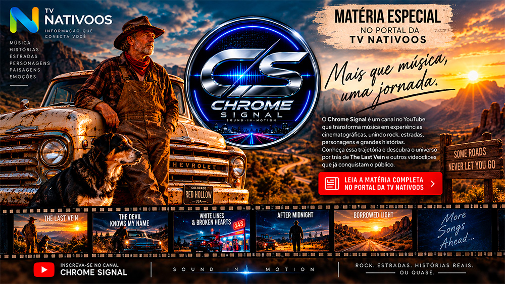 Chrome Signal transforma rock e narrativa cinematográfica em uma experiência audiovisual